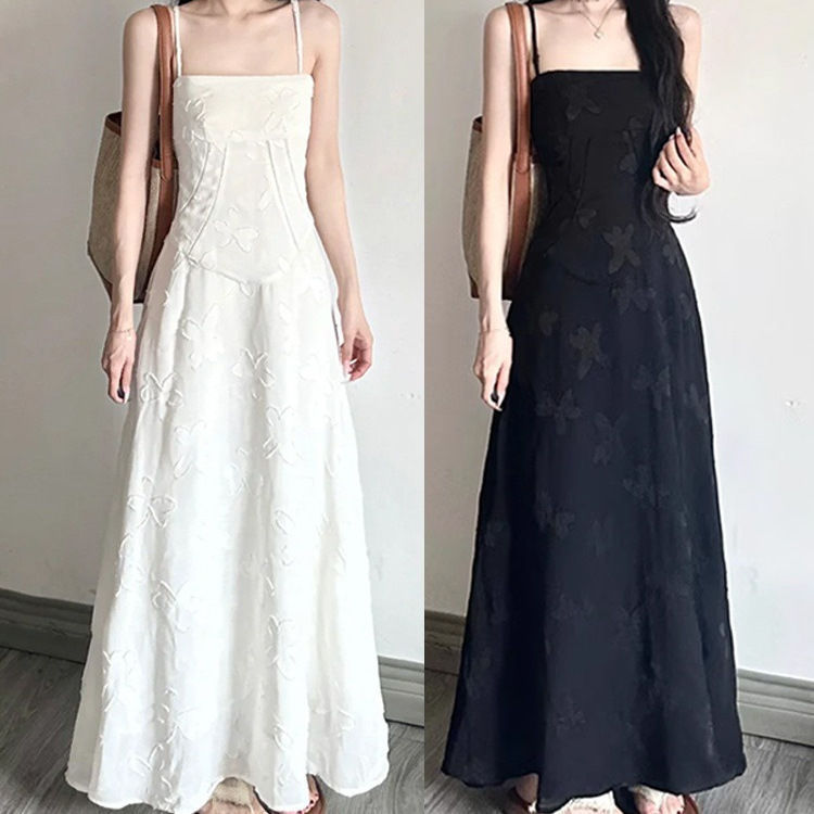 Black Strap Floral dress Children's Summer 2025 New Pear-Shaped Figure French Style Long Dress Black Strap Floral dress Children's Summer 2025 New Pear-Shaped Figure French Style Long Dress