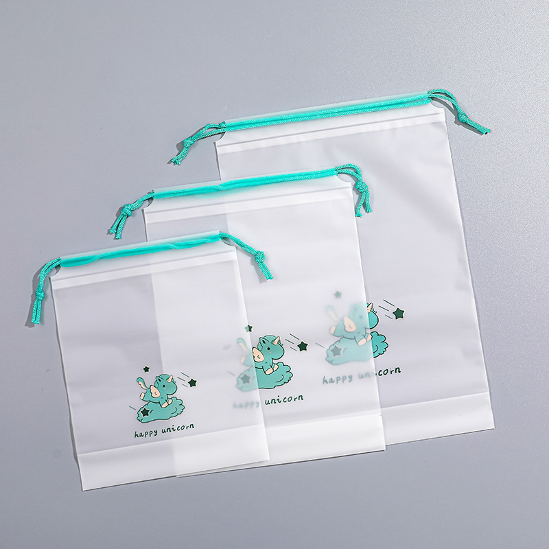 Unicornio helado bolsa de cordón toalla calcetines bolsa de embalaje de plástico PE engrosada bolsa de cordón ropa interior embalaje bolsa de cordón