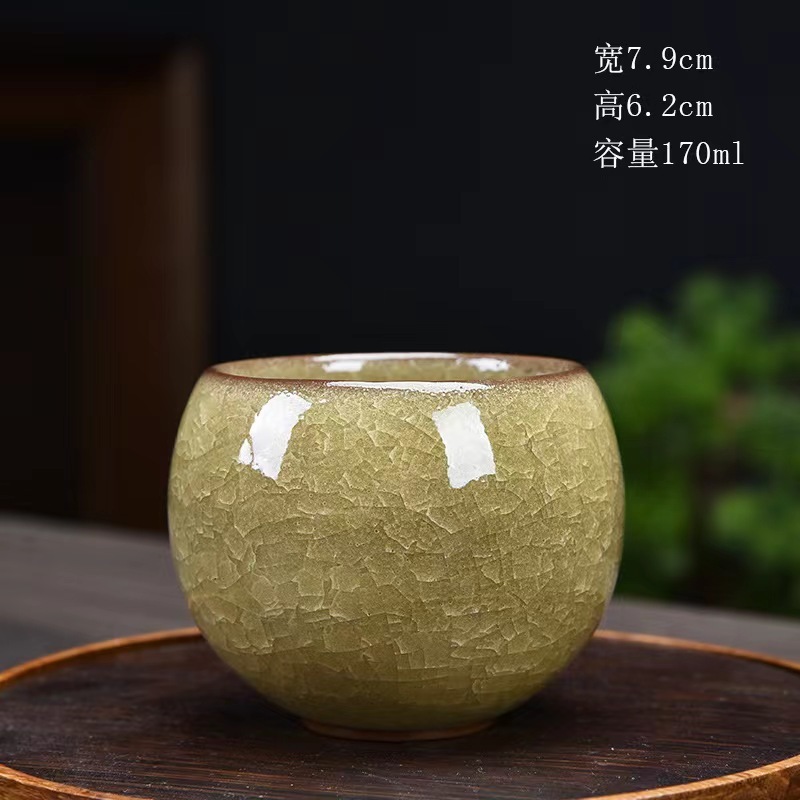 Taza de maestro de hielo único esmalte de hielo negro de grado maestro de hielo hidratado taza de meditación taza de huevo de dragón de cerámica resistente al quemado