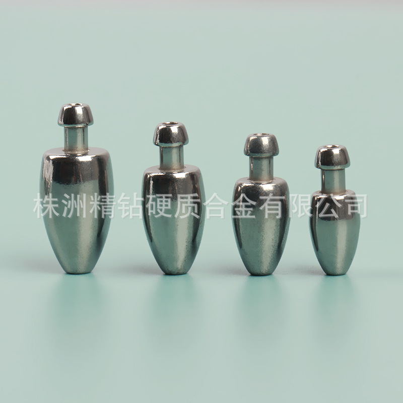 带尾子弹头型钨渔坠 高比重钨合金鱼坠 海钓路亚配件钨钢坠尺寸多