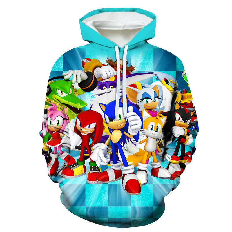 2020 Spring New ADult ChilDren's Sweatshirt 3D Digital Printing HooDie Sonic Peripherals Factory Direct Sales 2020 Spring New ADult ChilDren's Sweatshirt 3D Digital Printing HooDie Sonic Peripherals Factory Direct Sales
