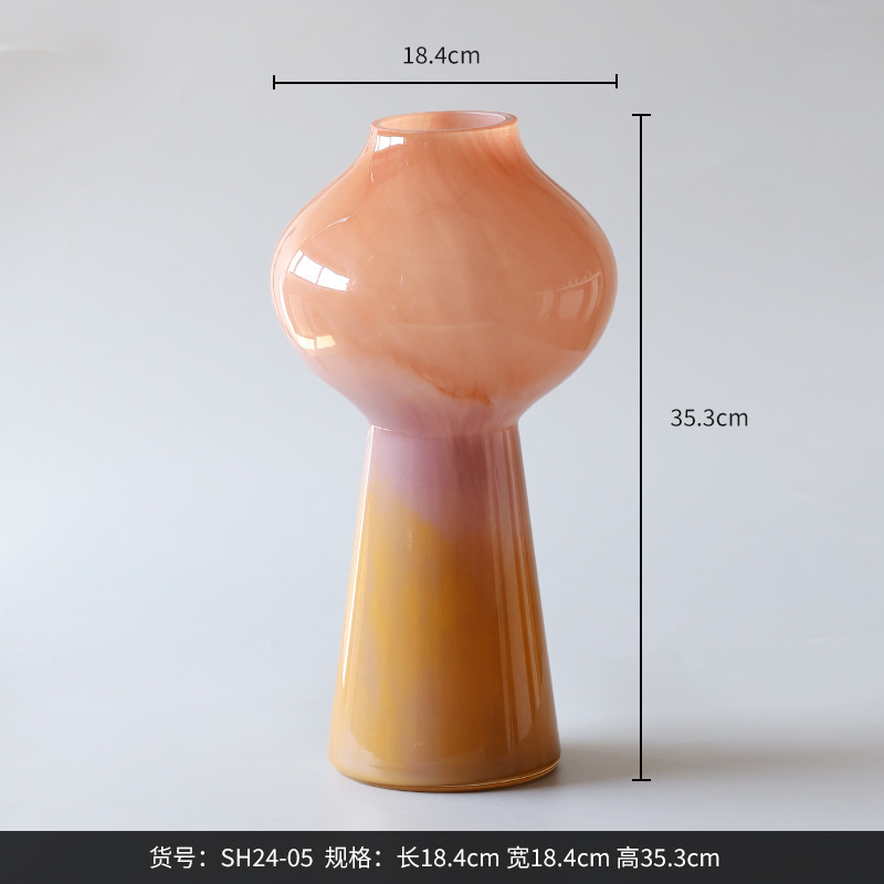 주황색, 보라색, 노란색 그라데이션 꽃그릇 하이 SH24-05