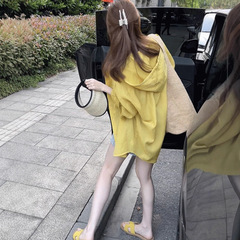 薄款连帽透气防晒衣长袖衬衫外套女夏季新款小个子宽松显瘦上衣潮