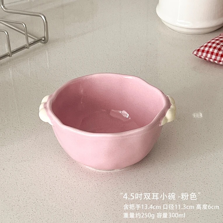 超可愛い～insガールセラミッククリーム釉下色丼寮女子家庭用食器高価値|undefined