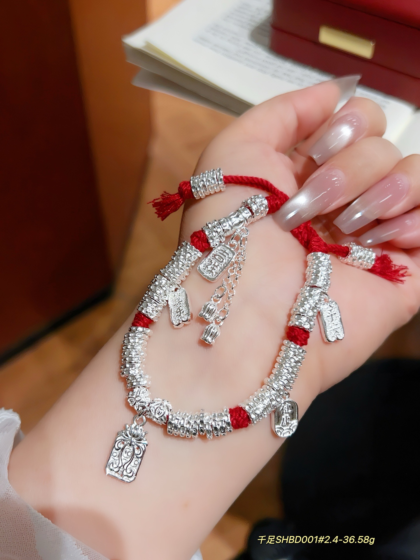 999 pulsera de alambre de plata de pie pulsera tejida de hilo arcoíris de bricolaje año de nacimiento cuerda de mano de plata rota para novia regalo de madre