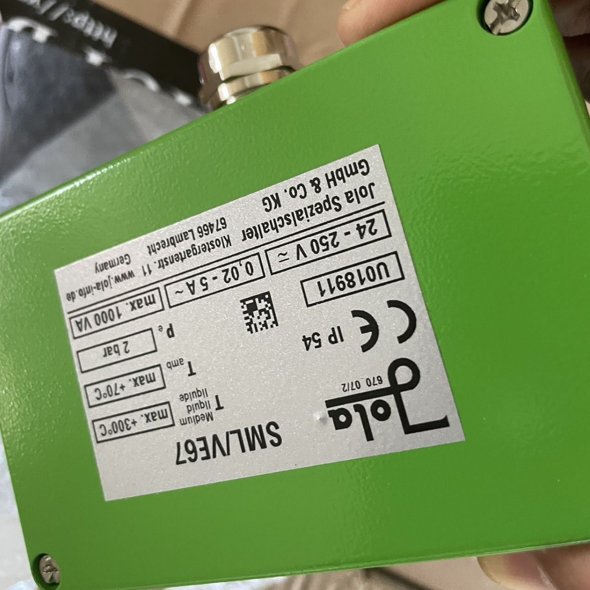 德国 JOLA 限位开关电  SML/ VE67