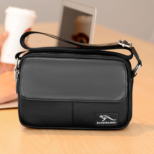 Bagde Kangaroo Men's Small Crossbody Bag, Men's Casual Fashion Trendy Backpack Shoulder Bag, Unisex Single Bag 3003