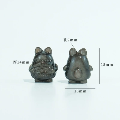 Natural silver obsidian small: Zərgərlik ara hissələri - 30-totoro