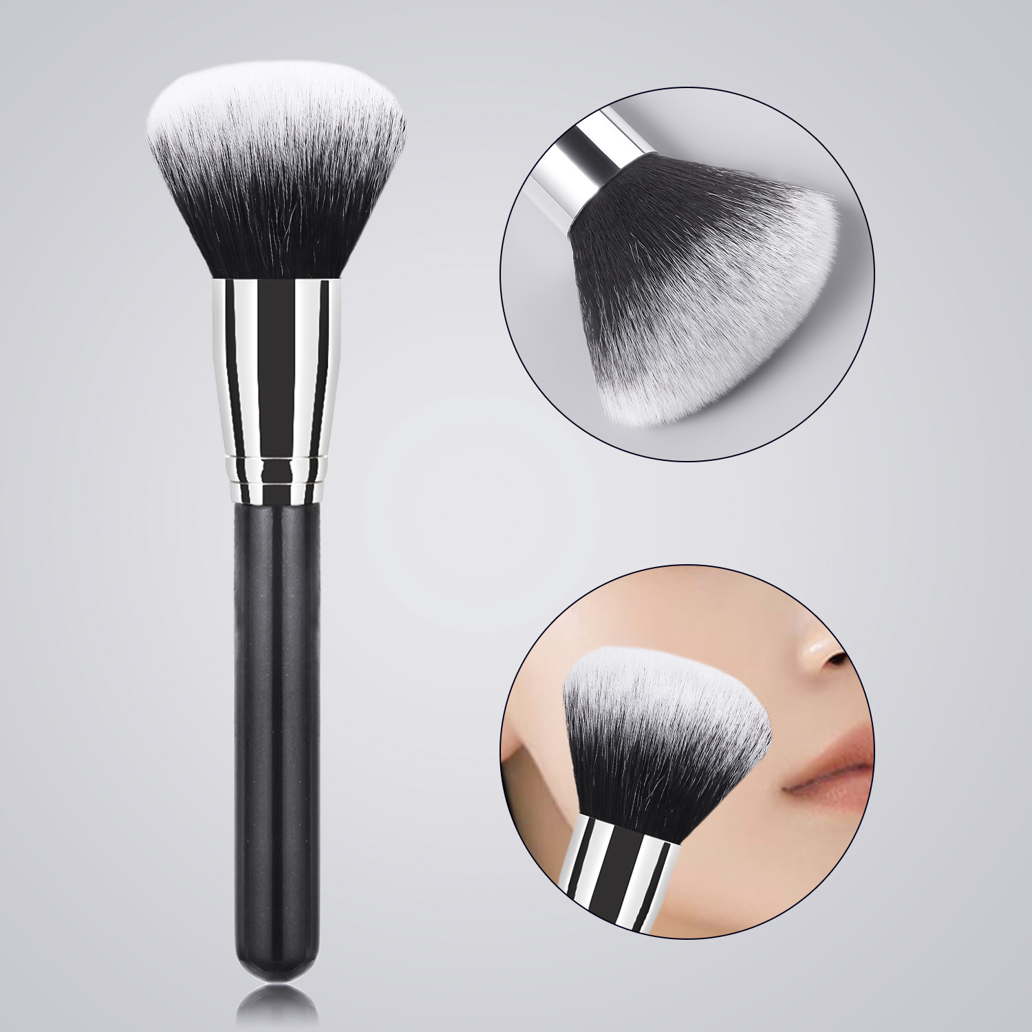 Sombra solo cepillo de maquillaje de alta calidad grande cepillo suelto cepillo de La Fundación cepillo de sombra de ojos cepillo en forma de abanico belleza