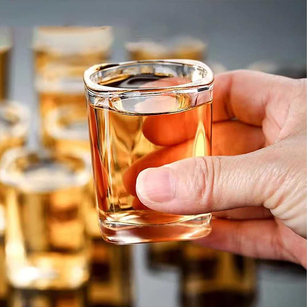 Fábrica de tazas de vidrio recto de 2oz tazas de vino comerciales de restaurantes logotipo de impresión de serigrafía tazas de vino de vino