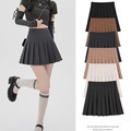 Pleated Skirt Short Women's Autumn, Winter and Summer New High Waist Skirt Mid-length Academic Style Big Code Bust Skirt