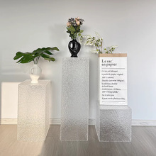 轻奢服装店展示架亚克力透明中岛台包包橱窗陈列摆台客厅置物架子