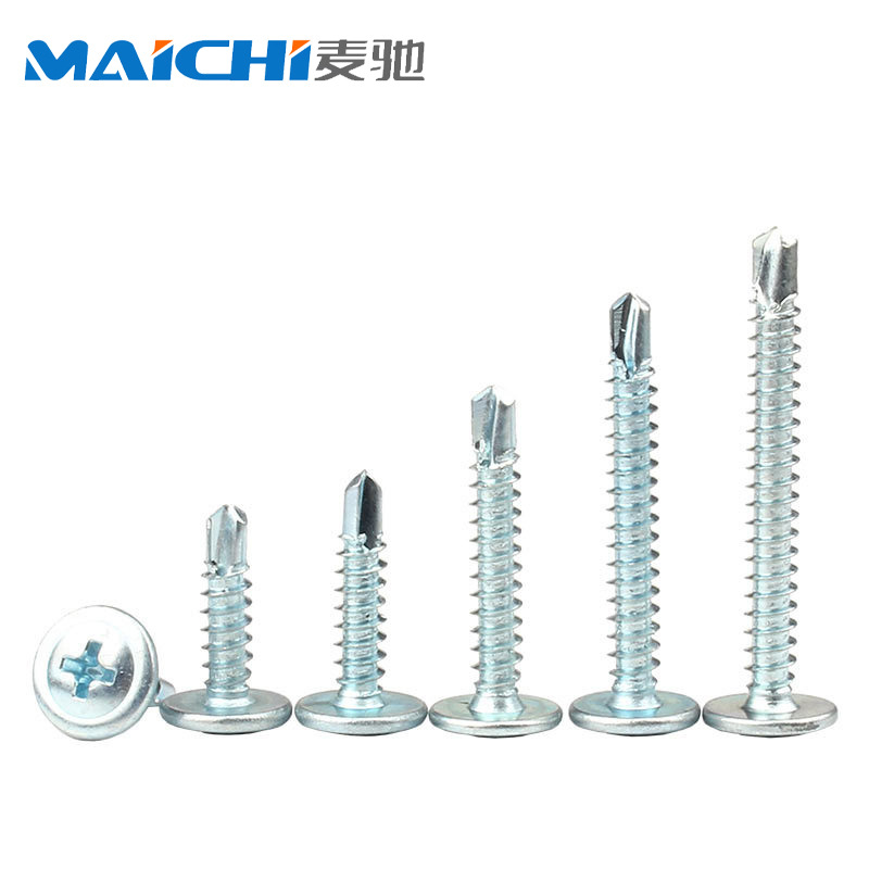 Azul y blanco zinc cojín tornillo auto-perforado tornillo de cabeza cruzada taladro gran taladro