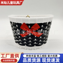 童车车筐儿童三轮车塑料编织车篓配件自行单车玩具滑板车车篮子
