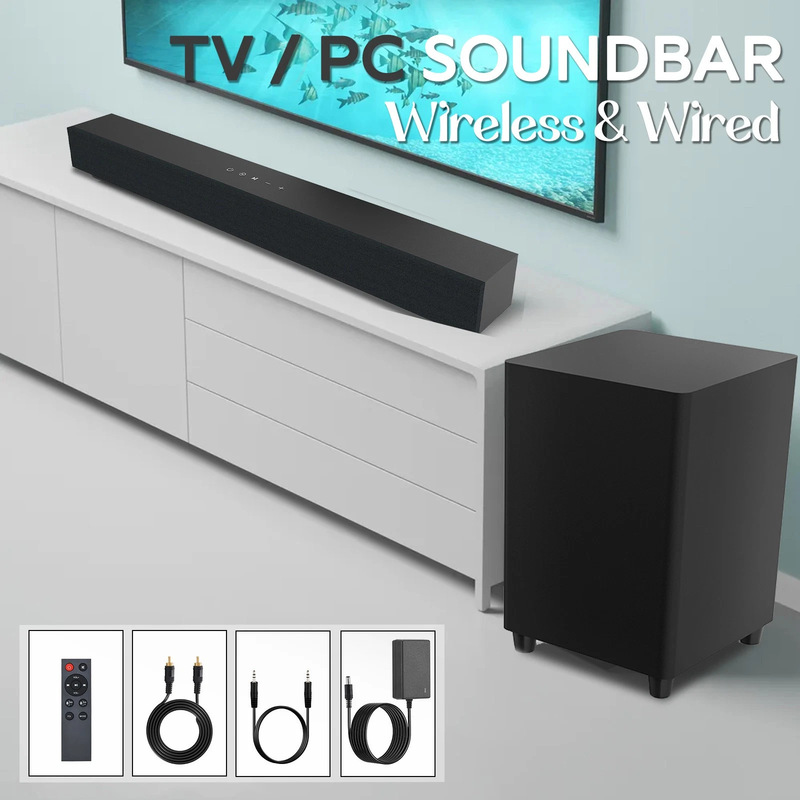 Cross-border best-selling long-bar speaker 2.1 with subwoofer home theater sound system soundbar high volume for living room home use Cross-border best-selling long-bar speaker 2.1 with subwoofer home theater sound system soundbar high volume for living room home use