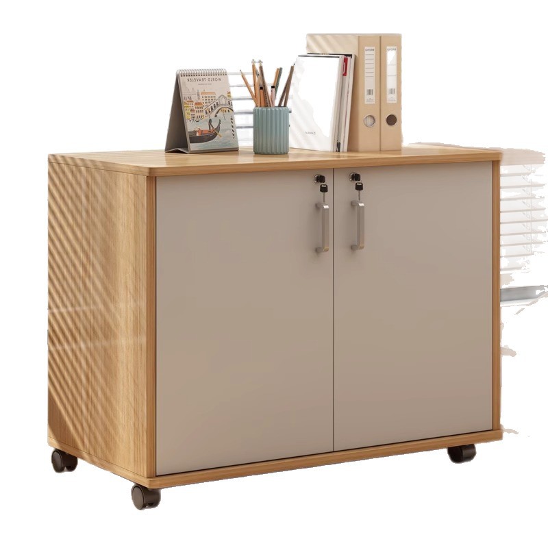Gabinete de archivos Gabinete de archivos de oficina Gabinete de archivos Cajón de madera Gabinete de archivos Gabinete de escritorio contra la pared Gabinete lateral con bloqueo