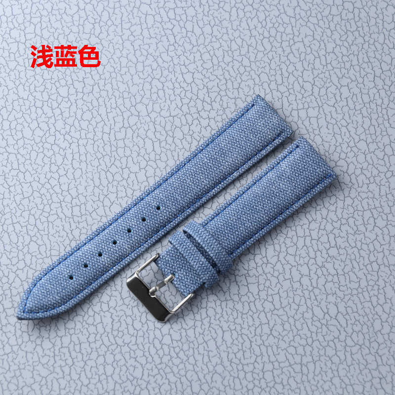 Nuevo estilo mezclilla correa de reloj unisex accesorios de reloj correa de lona de nylon de cuero suave 10-24mm
