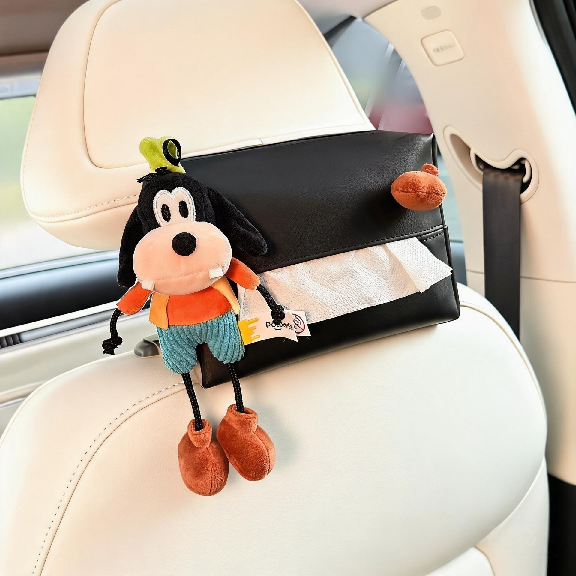 2026 New Disney Mickey Goofy Car Tissue Box Hanging Bag for Car Rear Headrest