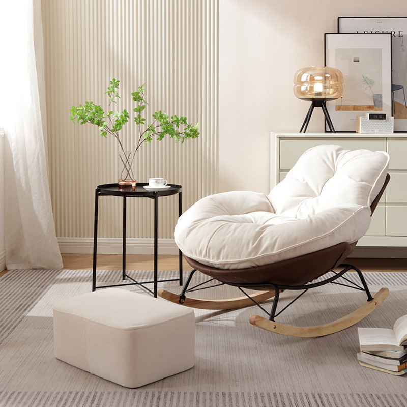 Penguin Rocking Chair Lazy Sofa Lounge Chair Single Living Room Snail Chair Balcony Home Bedroom Leisure Eggshell Rocking Chair