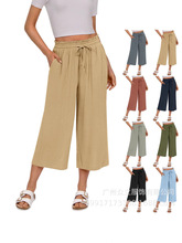 ���R�d�¿�羳���Q����Linen Casual Pants High Waist Loose Fi