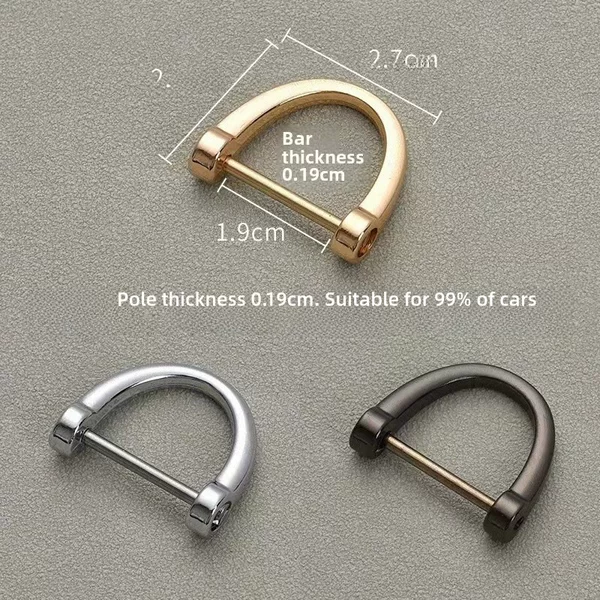 Zinc alloy horseshoe buckle metal D-shaped semicircle car keychain hardware accessories disassembly factory wholesale electroplating