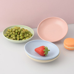 Cross-border wheat straw 10cm thick salt plate round plate seasoning plate snack sauce vinegar plate boneless plate