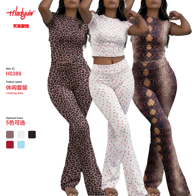 Women Casual Suit 2 Piece Set Lapel Yoga Flared Pants Skinny Pants Crop Top Casual Y2K Suit