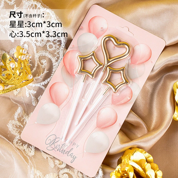 Champagne Gold Love Star Candle 3