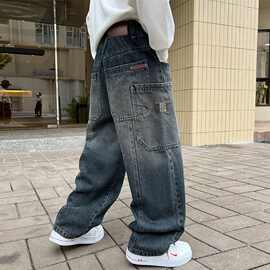 男童牛仔裤春秋装新款中大童宽松直筒休闲裤子秋季儿童牛仔长裤潮