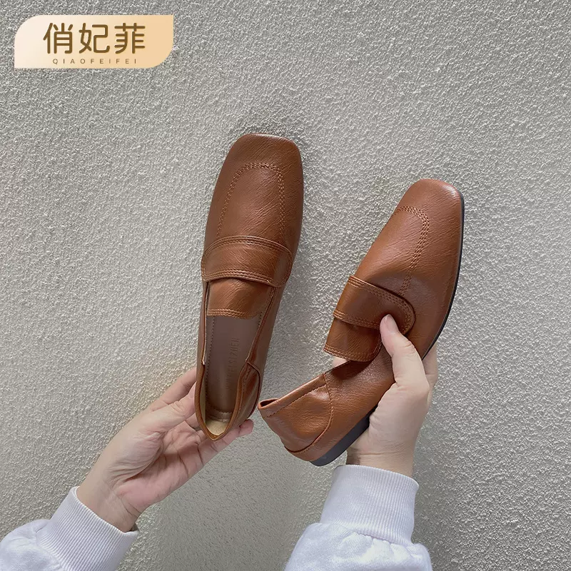 巨软舒服！~英伦风软底小皮鞋女2023年法式复古豆豆温柔单鞋休闲