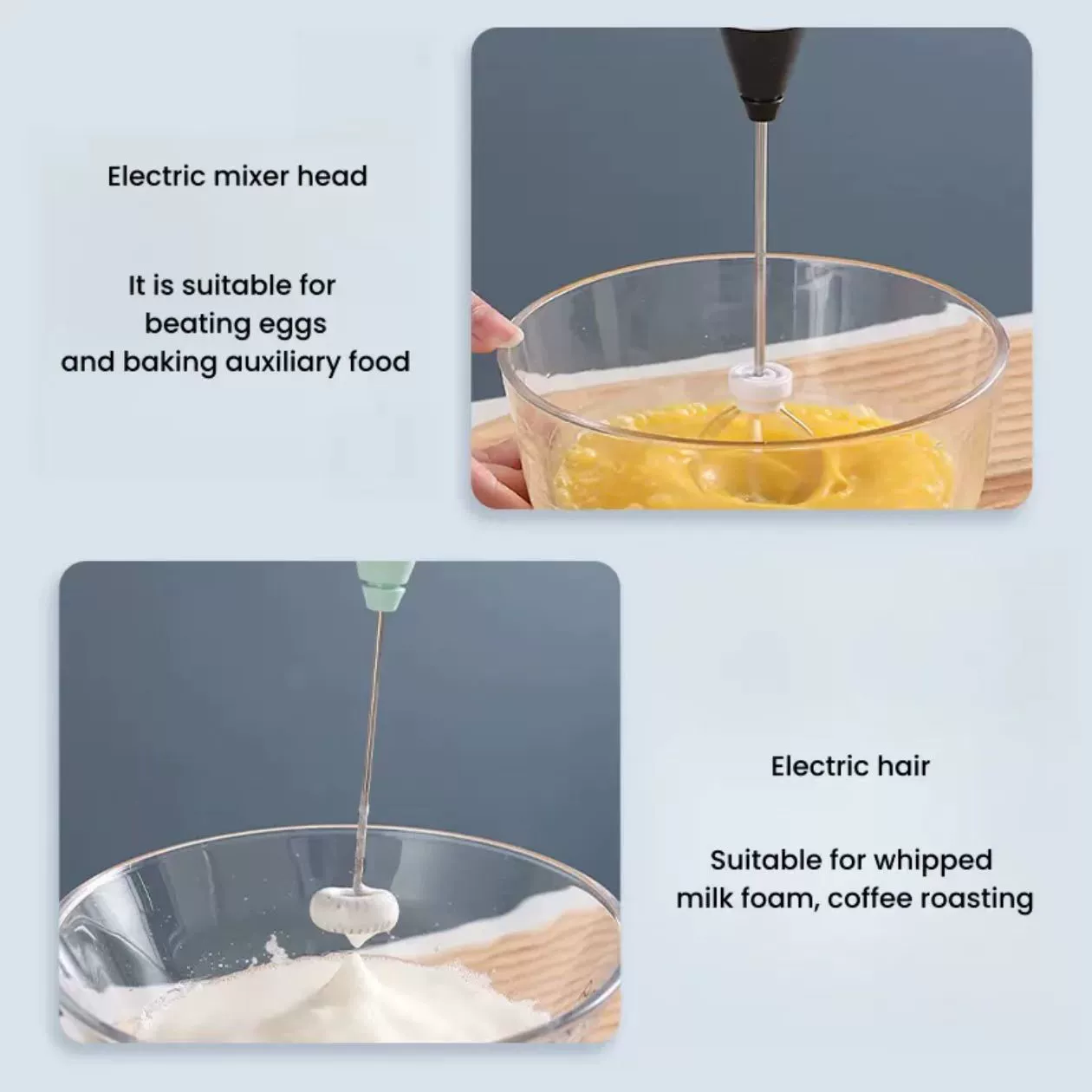 Electric small cream coffee mixing stick, increased thickness