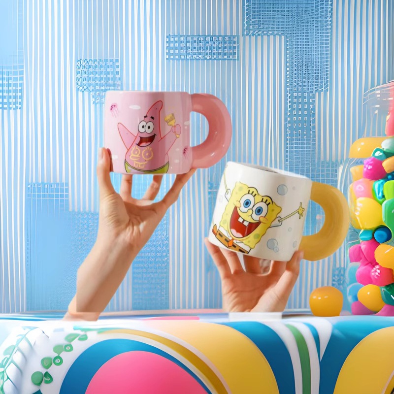 SpongeBob autorizado auténtico taza de cerámica regalo personalidad taza de desayuno de oficina taza de café de alto valor