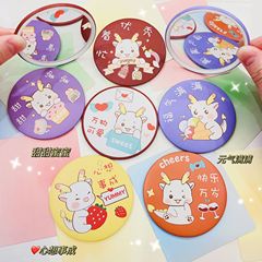 Compact, Cute Cartoon Mirror for Girls, Student Dormitory Portable Handheld Small Round Mirror, Office Carry-on Round Makeup Mirror