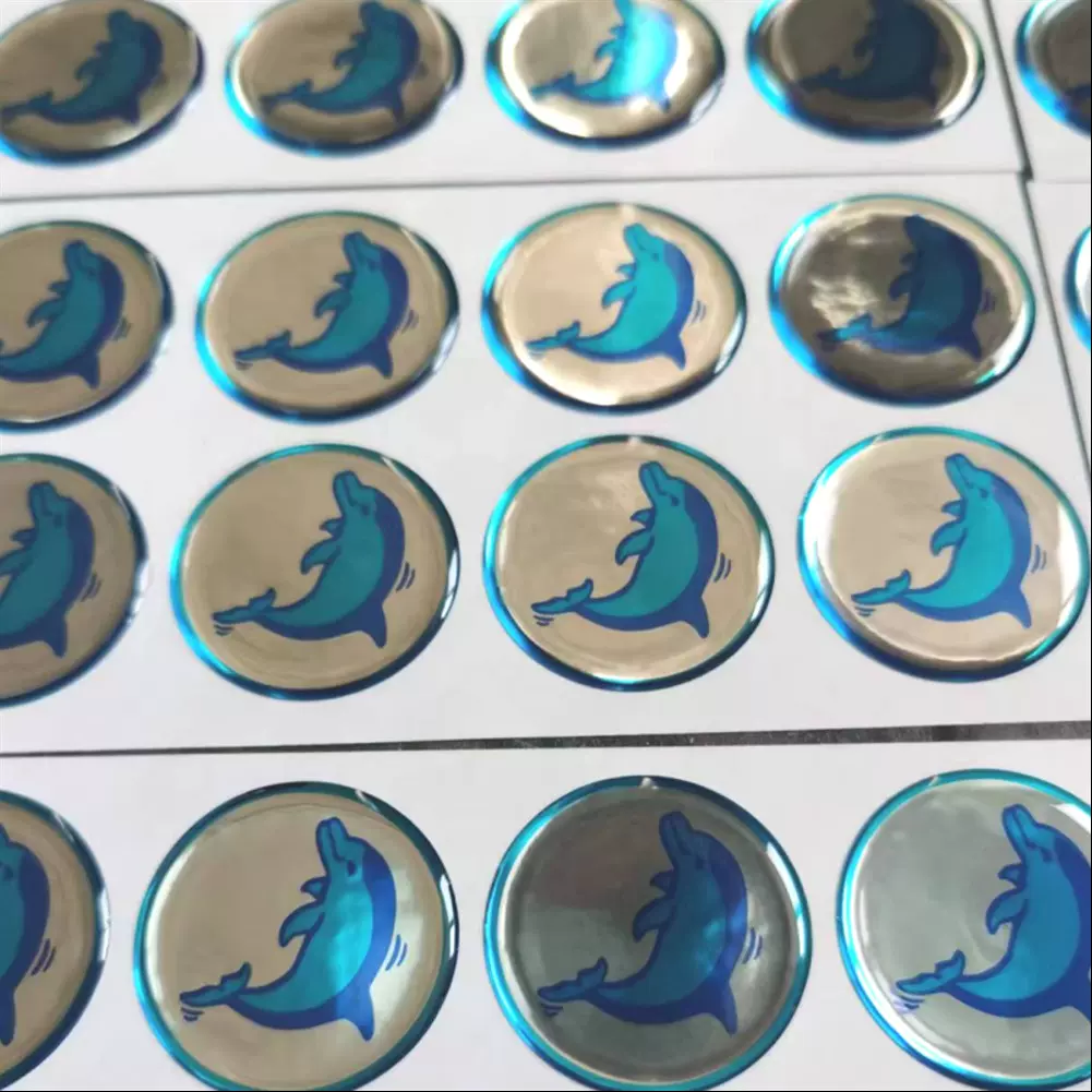 定制金属质感水晶滴胶标贴家电户外设备闪亮金色亮银色滴塑不干胶