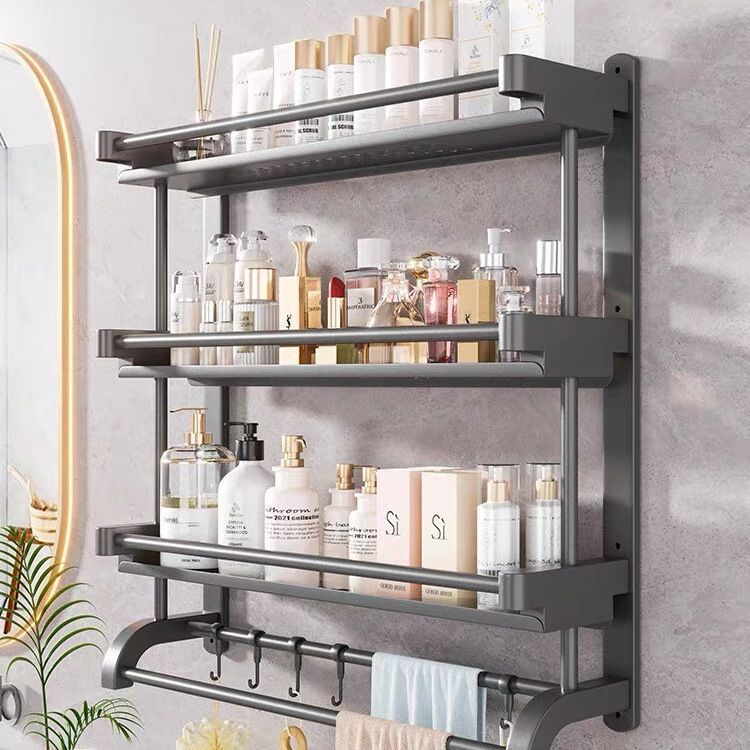 Bathroom Storage Rack Toilet Storage Multi-Functional Punch-Free Wall-Mounted Toiletries Towel Rack