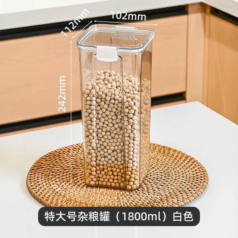 Tanque de sellado granos, especias de cocina, contenedor de almacenamiento de granos, caja de plástico transparente de grado alimenticio, caja de almacenamiento de té de productos secos image 16