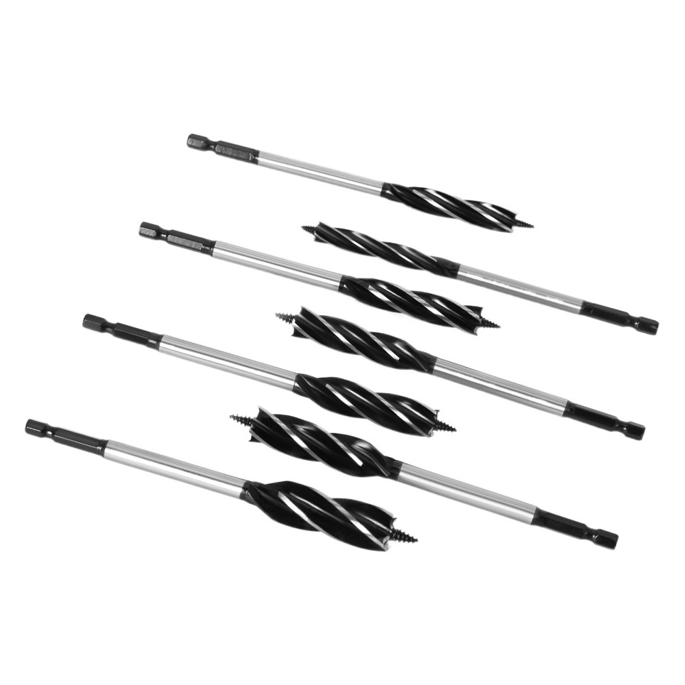 Taladro para carpintería, abridor de orificios para carpintería de cuatro filos, escariado para cerraduras de puertas, escariado de cuatro ranuras, escariado para cajones con mango hexagonal