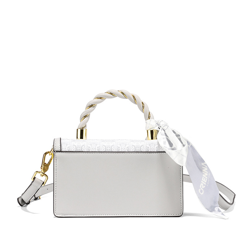 2024 New Trend Vit Scarf Handhållen Liten fyrkantig Dam Presbyopia Mode Crossbody-väska med en axel_voghion.com