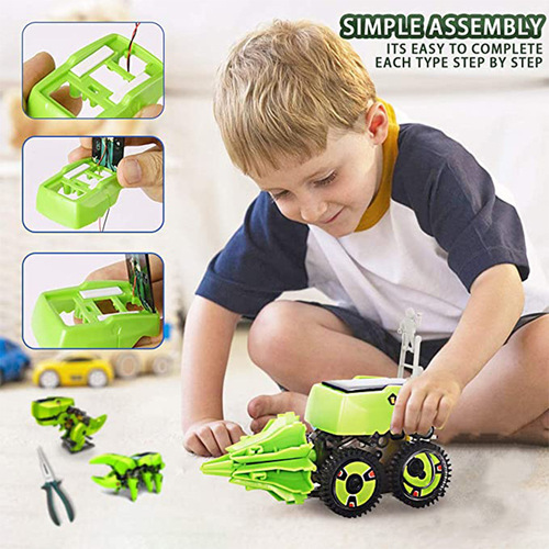 Cross-border assembled dinosaur toys solar educational robot science experiment stem toys for children boys and girls