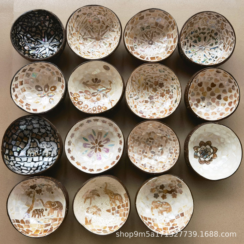 Vietnam Entrance Key Storage Plate Coconut Shell Bowl Shell Coconut Bowl Home Decoration Storage Bowl Wholesale