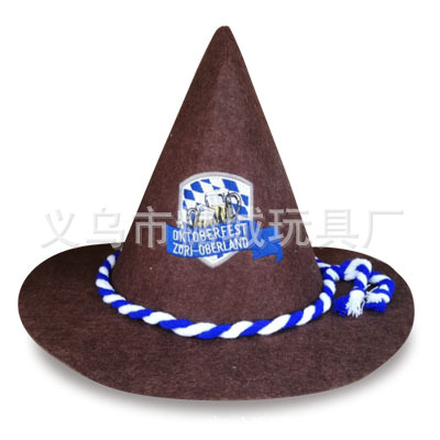 Festival de la cerveza suministros de Halloween danza rendimiento sombrero de fiesta sombrero de bruja fieltro de Tela Gris logotipo impreso