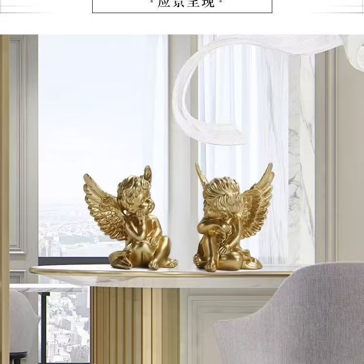 クロスボーダークリエイティブホーム樹脂工芸品かわいい小さな天使の装飾品フランス彫刻デスクトップ装飾小さなギフト|undefined