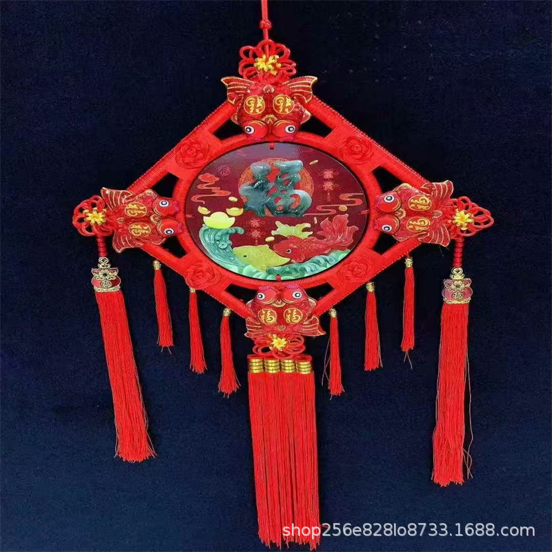 3D 입체 옥 조각 복숭아 나무 중국 매듭 40#복