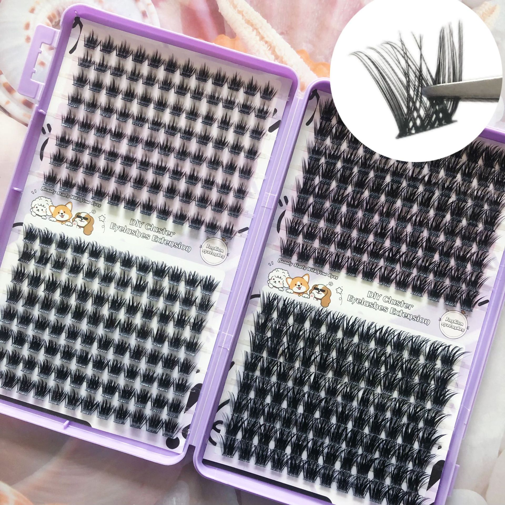 32 rows of dense DlY lashes 078