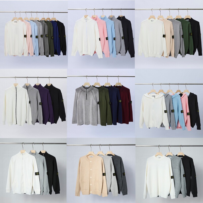Cross-Border High-Quality Basic Compass-Pattern Shoulder-Dropped Arctic Crew Neck Cardigan Knit Sweater Unisex Cross-Border High-Quality Basic Compass-Pattern Shoulder-Dropped Arctic Crew Neck Cardigan Knit Sweater Unisex
