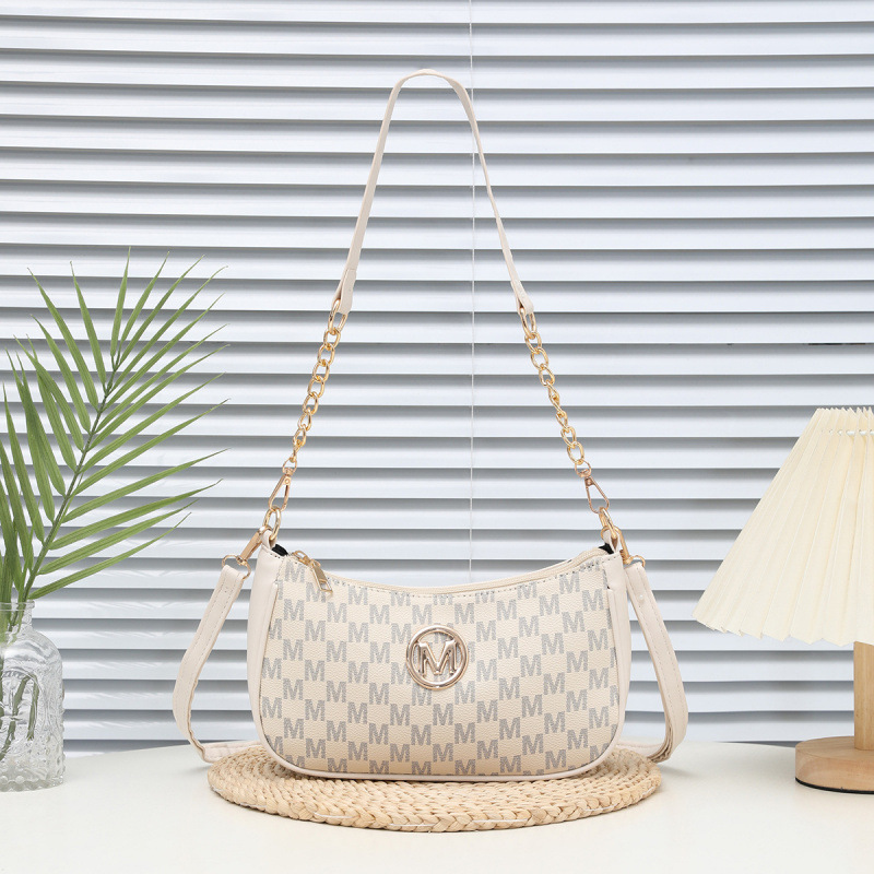 Europa y América letras retro impresión bolso de brazo personalidad M bolso de hombro de moda cadena bolso portátil