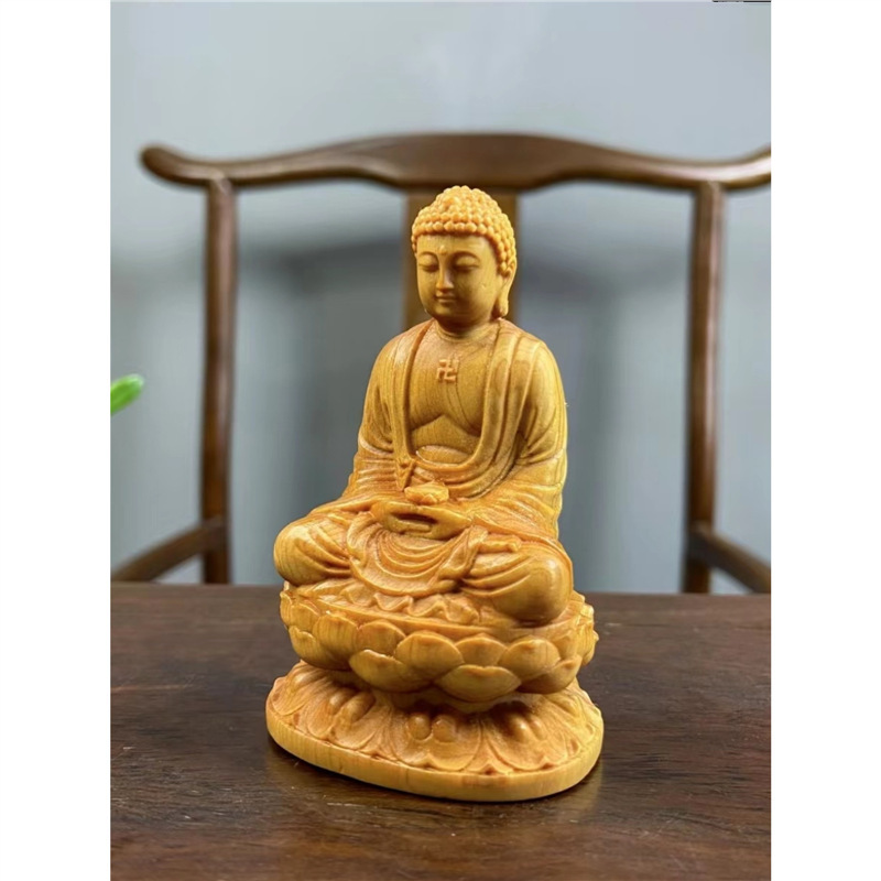 崖柏如来佛祖汽车摆件神像手把件释迦摩尼佛木雕宝宝佛家居工艺品|undefined