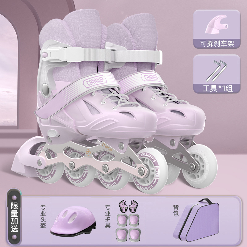 Purple helmet, protective gear, backpack