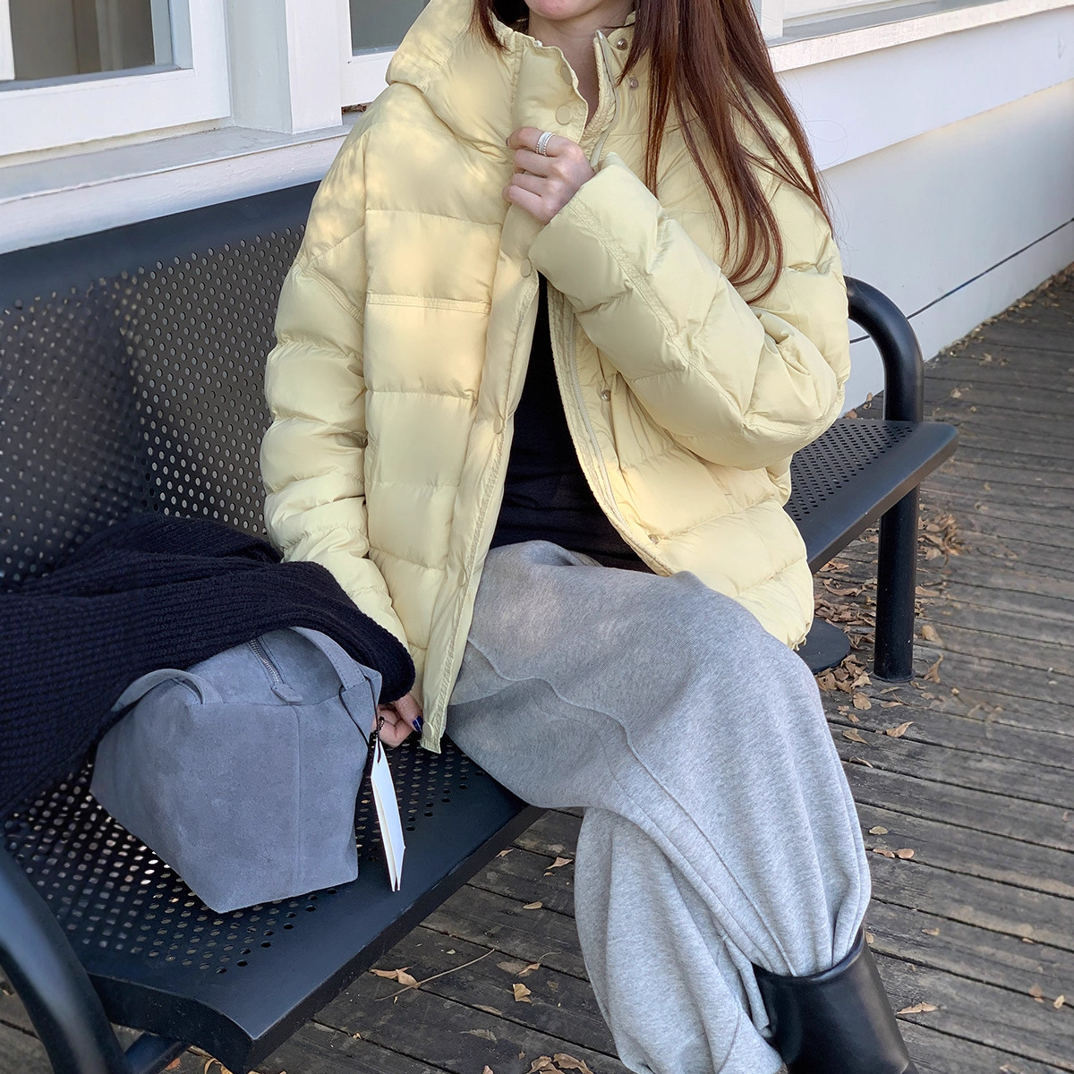 Weisong Women's Hooded down Jacket Winter 2025 New Korean Style Loose Versatile White Duck down Warm Coat