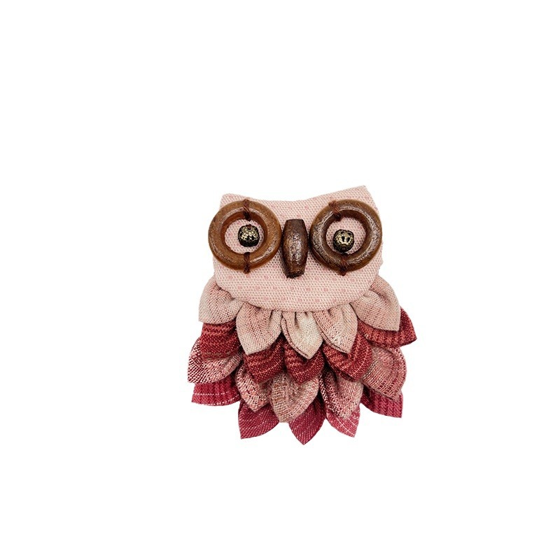Búho broche lindo de dibujos animados hecho a mano DIY patchwork colgante regalo creativo para La novia Lu Bordado ropa joyería